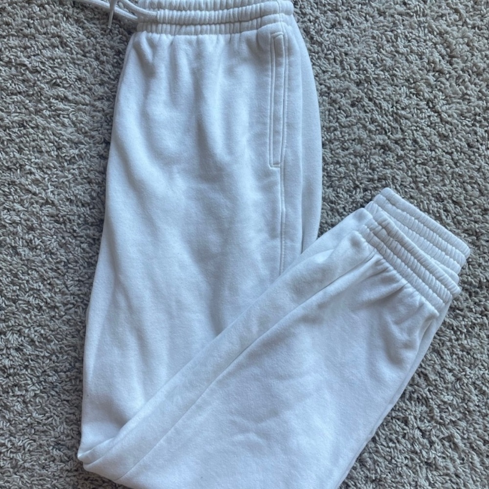 White H&M joggers